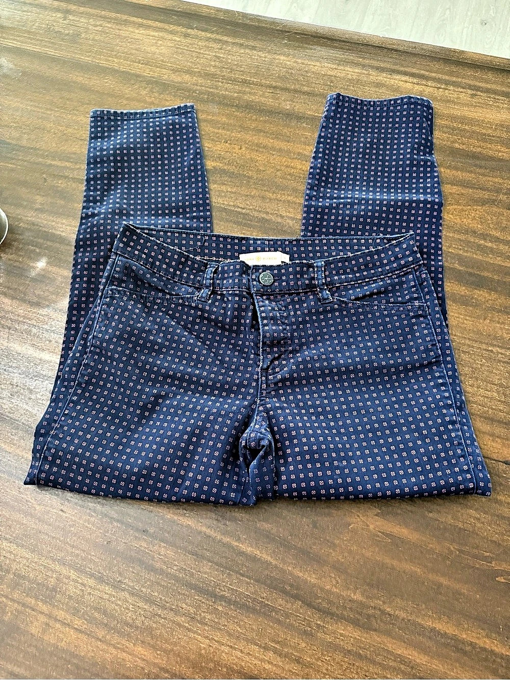Tory Burch Ankle Jeans Blue & Pink